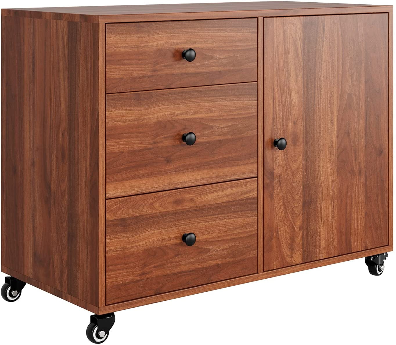 Mobile Lateral File 31.5 in Storage Cabinent with 3 Drawers