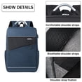 thumbnail image 3 of Mochila para computadora portátil, mochilas de viaje para computadoras portátiles con puerto de carga USB, mochilas universitarias, bolsas para computadora, regalos, azul oscuro, 3 of 7