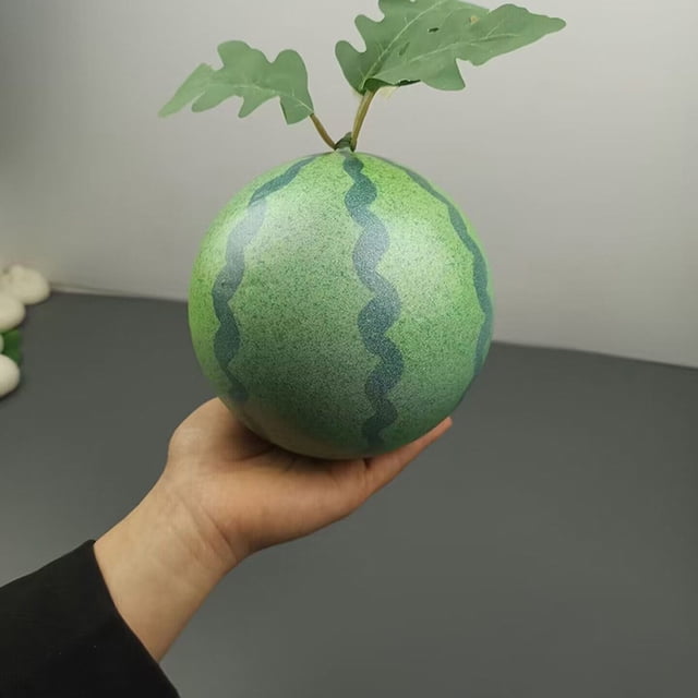 Bgsha Plastic Artificial Features Sturdy Fine Details Teaching Aids Fruit Model Usage Vibrant S Artificial Watermelon