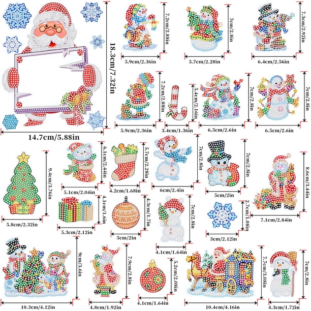12 Imanes De Nevera Con Pintura De Diamantes - Kit Manualidades Navideñas Para Decorar Frigorífico
