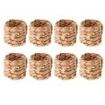 thumbnail image 1 of 8 anillos para servilletas de estilo rústico, hechos de paja tejida a mano y con hebilla natural de estilo rústico., 1 of 8