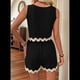 thumbnail image 4 of Conjuntos de Vacaciones de 2 Piezas para Mujer, Conjuntos Casuales, Camisetas Sin Mangas y Pantalones Cortos, Conjunto A Juego, Negro, L, 4 of 6