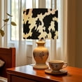 thumbnail image 6 of Linen Drum Lampshades Black White Cowhide Texture Cow Print 13"x13"x10" Light Shade for Table Lamps Floor Lamp Shades Lampshade Replacement Assembly Required, 6 of 8