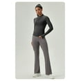 thumbnail image 5 of Women Tight Yoga Zipper Jacket Sports Long Sleeve Quick Dry Running Fitness Tops, 5 of 5