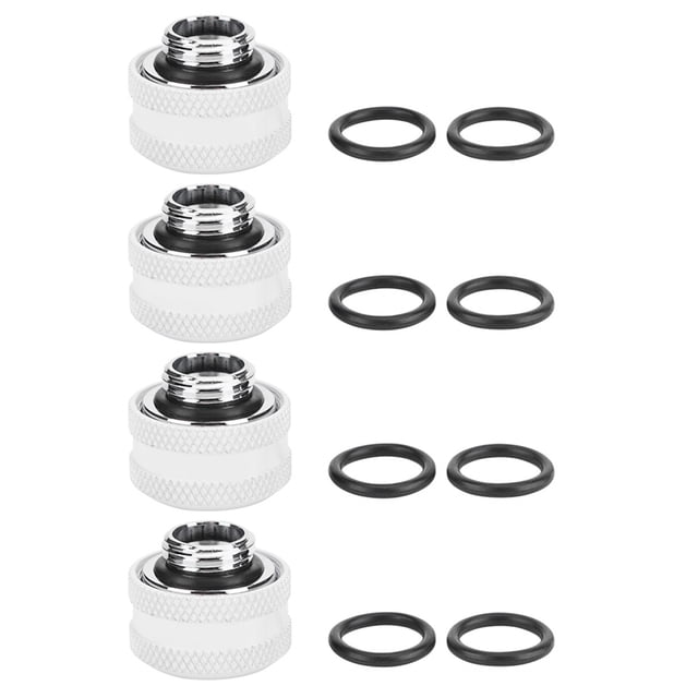 4 Pièces / Pack Raccord de Compression de Refroidissement à l'Eau pour Tube Acrylique Rigide de 14 Mm Blanc