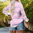 thumbnail image 4 of Qepwscx Casual Womens Long Sleeve Button Up Tops Stripe Print Collar Neck Shirts Going Out Tops T-Shirts Blouses Fall Spring Sweatshirt Basic Tees Loose Fits for Women, 4 of 6