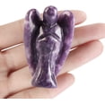 thumbnail image 2 of Figuras de ángel de cristal de lepidolita morada de 2.0 in, piedra preciosa tallada, chakra, bolsillo, ángel de la guarda, estatua de Reiki, piedras curativas para meditación, decoración del hogar, r JAMW Sencillez, 2 of 5