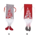 thumbnail image 4 of Toystoory Funda de botella de vino con cordón, manga de encaje roja para hombre mayor sin rostro de Navidad con pierna colgante, de comedor, bolsa de Kits de decoración para fiestas Rojo Toystoory HA068784-02, 4 of 6