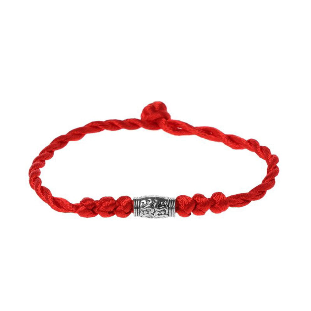 Traditional Tibetan Silver Red Thread Lucky Bracelet String Amulet Couple Bracelet Jewelry For Women Men Wearing 