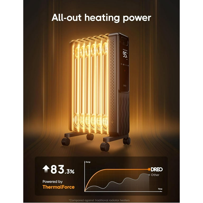 Dreo 1500W Radiator Heater, 2023 New Oil Filled, Remote Control,