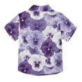 thumbnail image 2 of Dailycode Small Short Sleeve Button Down Shirts Beautiful Pansy Flowers Casual Shirt 3-10 Years, 2 of 9
