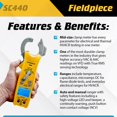 thumbnail image 2 of Pinza amperimétrica Fieldpiece SC440 True RMS con temperatura, 2 of 6