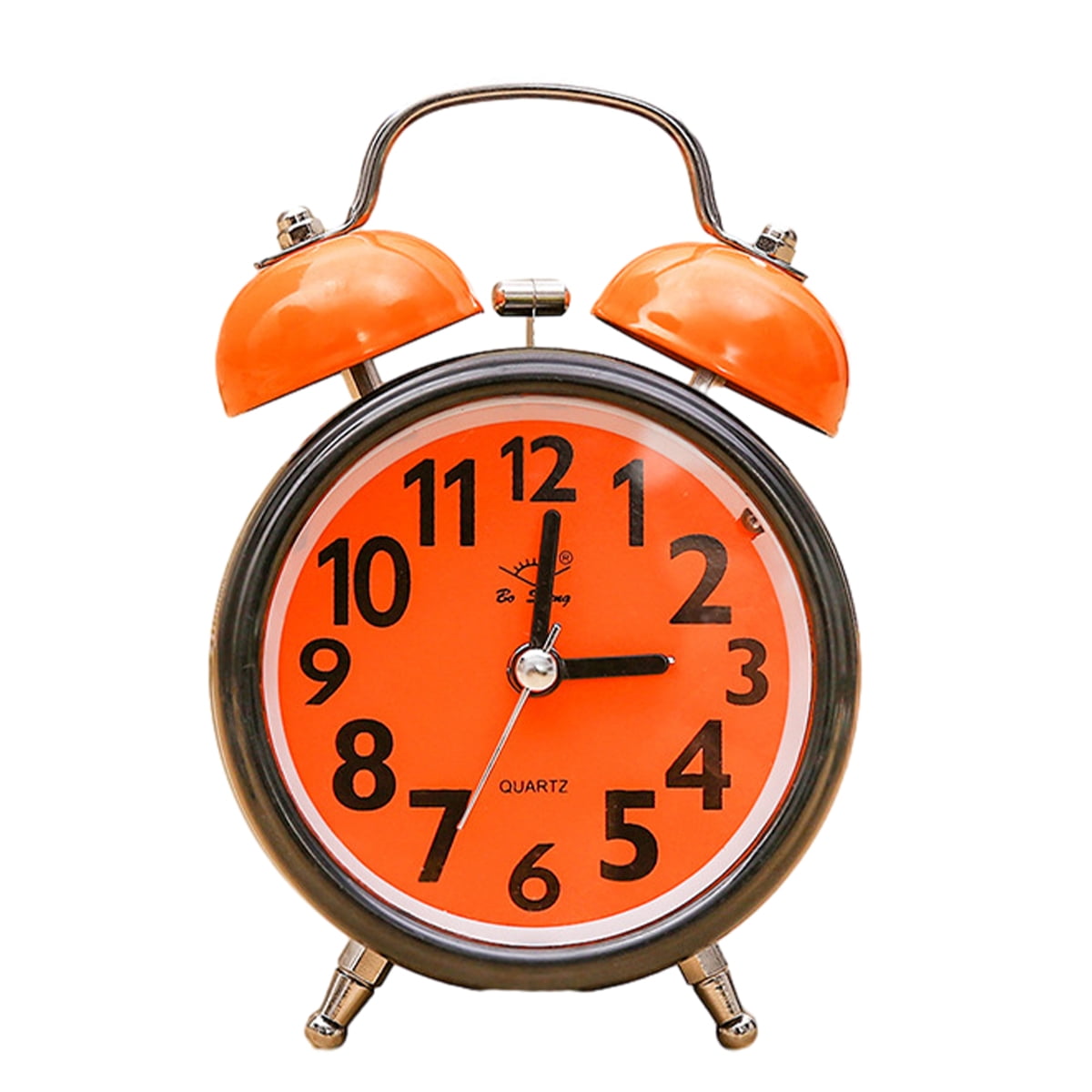 Loud 4-Inch Analog Twin Bell Alarm Clock – Super Loud For Deep Sleepers, Retro Red Brown Metal