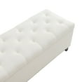 thumbnail image 5 of S-HOME 47.5" Button-Tufted Storage Bench in Linen with Safety Close Hinge, Perfect Ottoman for Hallway and Foot Rest, 5 of 7