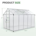 thumbnail image 6 of Aoodor 6' x 10' Outdoor Greenhouse, Walk-in Polycarbonate Greenhouse with Aluminum Frame for Outside Backyard, Silver, 6 of 9