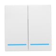 thumbnail image 1 of eWeLink Push Button Wall Light Switch Remote Controller 2 Gang 86 Type ON/Off Switch Panel 433MHz Wireless RF Remote Control with Stickers Free Position Flexible For Home Living Room Bedroo, 1 of 7
