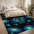 thumbnail image 3 of ODIKA 8'x10' Washable Area Rug Durable, Non-Slip Galaxy Star Design With Cosmic Nebula Border Space Astronaut Refined Structured for Living Room, Under Sectional, Family, 3 of 7