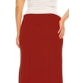 thumbnail image 5 of Moa Collection Women's Plus Size Casual Solid High Waisted A -line Maxi Skirt with an elastic Waistband, 5 of 6