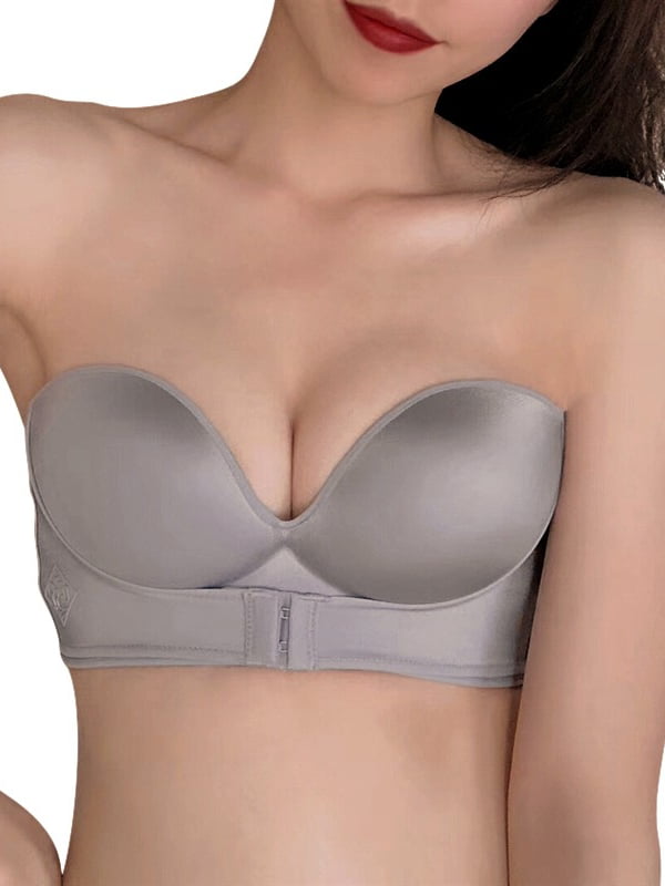 Women's Front Fastening Bra Cotton Non-Wired Padded Bralette Lingerie Comfy Bras 