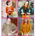 thumbnail image 6 of YEMAK Women's Cute Cat Pattern 3/4 Sleeve Button Down Stylish Cardigan Sweater MK3466-TEL/BLK-S, 6 of 10
