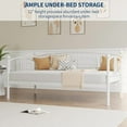 thumbnail image 4 of Twin Daybed Without Trundle, Metal Twin Size Daybed with Underbed Storage Space, Steel Slat Support Sofa Bed for Living Room, Bedroom, Guest Room, White, 4 of 8