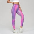 thumbnail image 2 of Bibifish Womens Yoga Pants Pink & Purple Tie-Dye Yoga Pants High Waist Stretchy Waist Soft Fabric Festival & Streetwear Trendy Leggings, 2 of 3