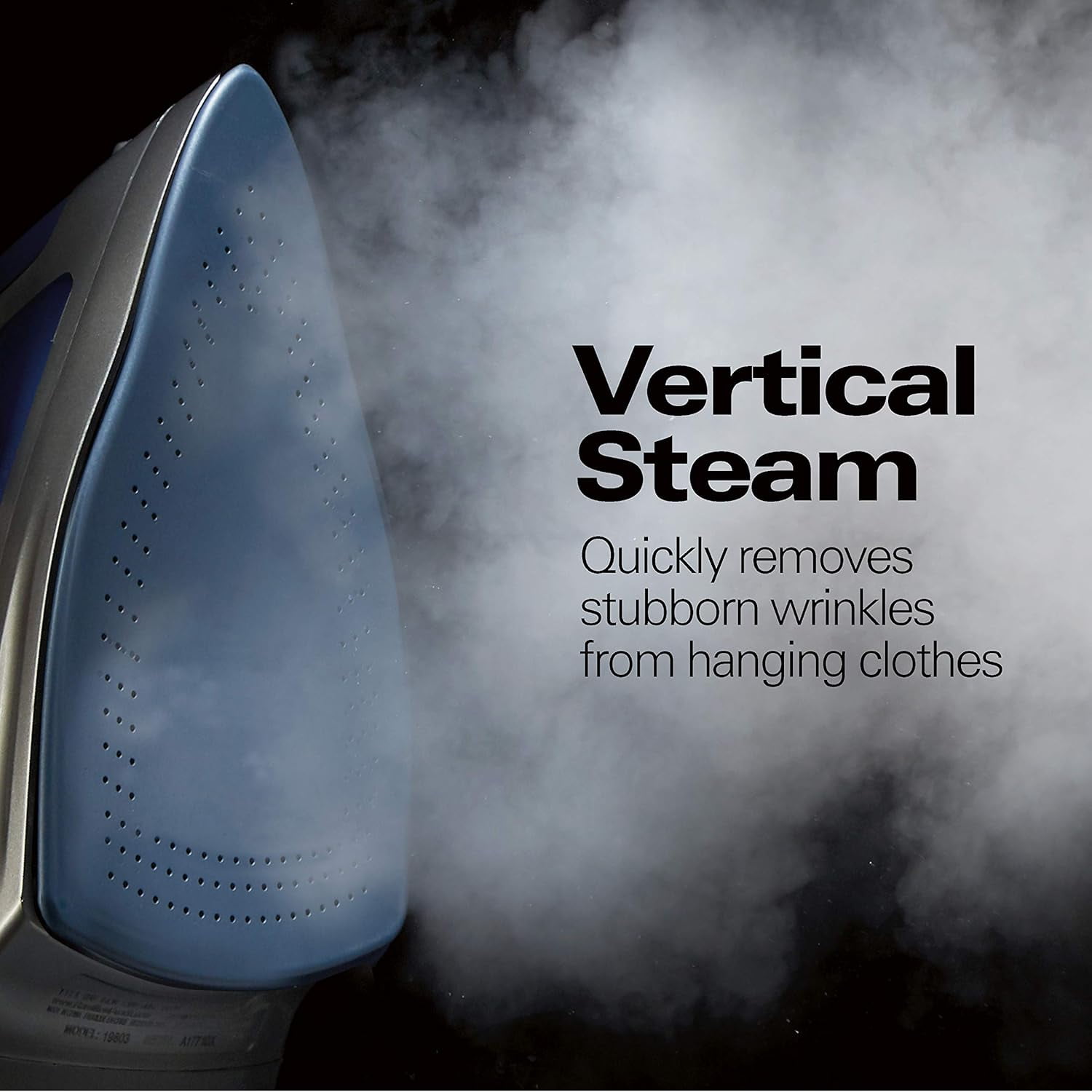 Steam Iron & Vertical Steamer for Clothes with Scratch-Resistant Durathon Soleplate, 8' Retractable Cord, 3-Way Auto Shutoff, Anti-Drip, 1500 Watts, Blue