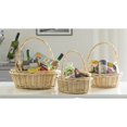 thumbnail image 3 of Natural Willow Oval Shaped Gift Basket Fruit Bowl Bread Serving Tray with Handle, 3 of 10