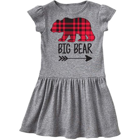 

Inktastic Plaid Big Bear with Arrow Gift Toddler Girl Dress