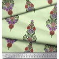 thumbnail image 3 of Soimoi Georgette Viscose Fabric Leaves & Floral Block Fabric Prints by Yard 42 Inch Wide, 3 of 3