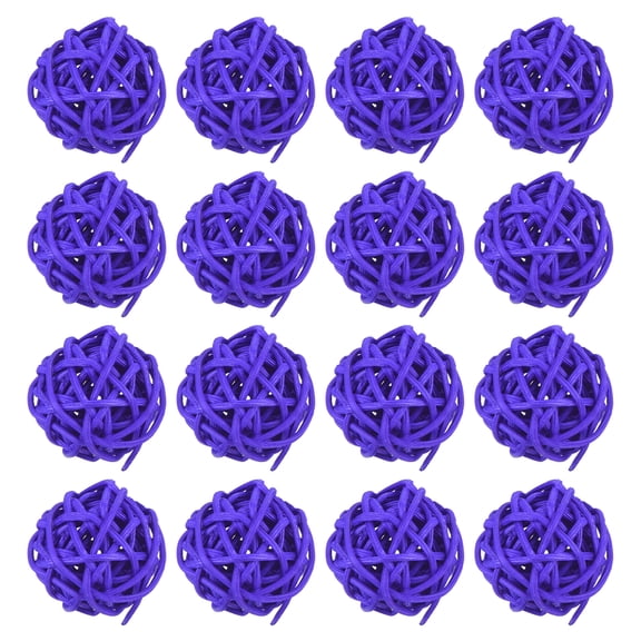 Uxcell 16 Pcs Wicker Rattan Balls 1.2 Inch Rattan Decorative Balls Vase Fillers for Wedding Party Deep Purple
