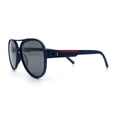 thumbnail image 6 of Polarized Mens Metal Flex Hinge Round Fashion Racer Plastic Sunglasses Navy - Black, 6 of 8