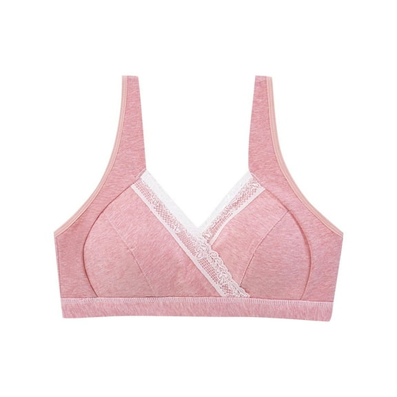 Taqqpue Maternity Nursing Bras, Seamless Maternity Bra for Pregnancy & Breastfeeding, Lace Comfortable Wireless Bra With Breast Pads
