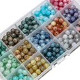 thumbnail image 3 of Cuentas de cristal craqueladas redondas 375 piezas YUANXCMXG 15 colores 8 mm, 3 of 4