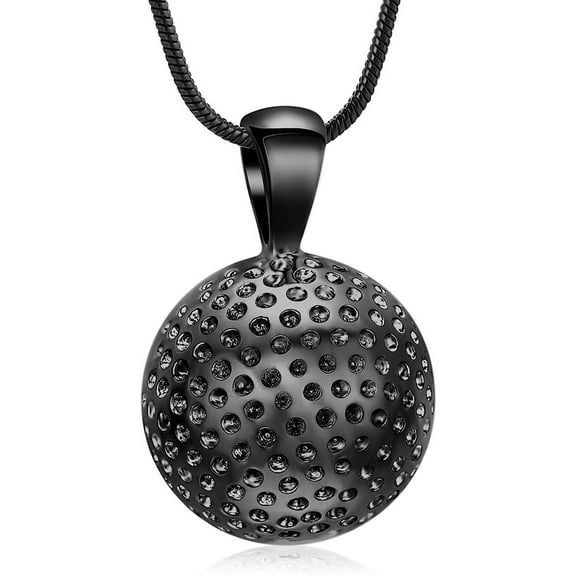 Golf Ball Cremation Jewelry Urn Necklaces for Ashes Stainless Steel Pendant Sport Memorial Keepsake Necklace