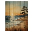 thumbnail image 3 of Designart "Coastalbeach Beach Bliss Painting I" Nautical & Beach Print on Natural Pine Wood, 3 of 5