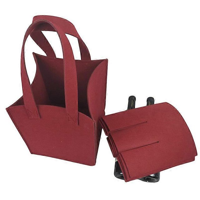Bolsa de vino de fieltro de 6 rejillas, ideal para compras, bodas, fiestas, camping y otras ocasiones.