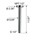 thumbnail image 2 of Nameeks Remer 347N30US Remer 12" Ceiling Mounted Shower Arm - Chrome, 2 of 2