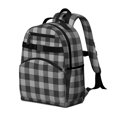 thumbnail image 2 of Gray and Black Checkered Pattern Backpack for School, Cute School Bag with Adjustable Shoulder Straps and Padded Back, 15.25"x11.5"x5.25", 2 of 5
