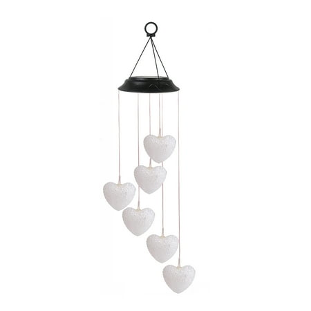 

Heart Light Yard Festival Wind Chime Patio Solar Powered Tree Led Color Changing
