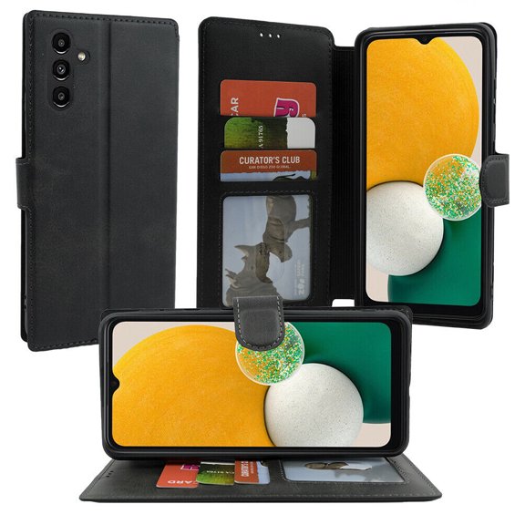 for Samsung Galaxy A13 5G (NOT FIT A13 4G) with Tempered Glass, Phone Case Leather Wallet Detachable Bumper Extra Pocket Purse Screen Flip Cover