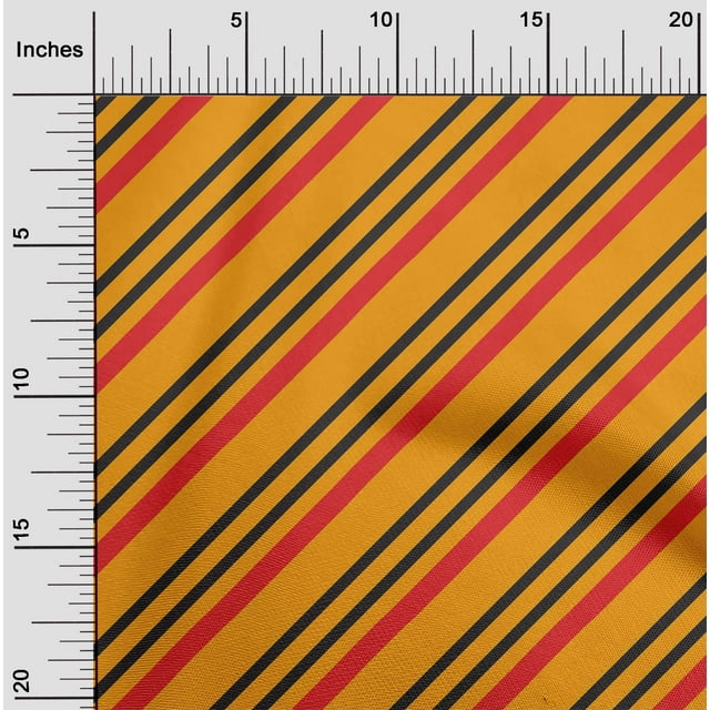 oneOone Viscose Chiffon Jaune Moutarde Tissu Rayures Matière de Robe Tissu Imprimé Tissu au Mètre 42 Pouces Wide-ODO