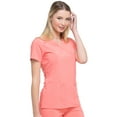 thumbnail image 3 of Dickies EDS Essentials Women Scrubs Top, Mock Wrap, DK625, L, Ravashing Coral, 3 of 7