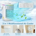 thumbnail image 4 of Mini Portable Air Conditioner, Evaporative Air Conditioner Fan Air Cooler Fan with 3 Speeds 7 Colors & Ultrasonic Nebulizer & Timing for Bedroom, Home, Office - Need to be Plugged in for Use, 4 of 12