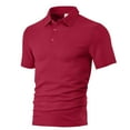 thumbnail image 5 of Sakmal Short Sleeve Men's and Big Men's Polo Shirts Casual Button Down Tshirts Solid Red Shirts for Men S, 5 of 9