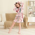thumbnail image 3 of FORMRS Niños Bathrobe Unisex Hooded Robe Soft Plush Pajamas Sleepwear, Size 2-3T, Brown Christmas Cups, 3 of 7