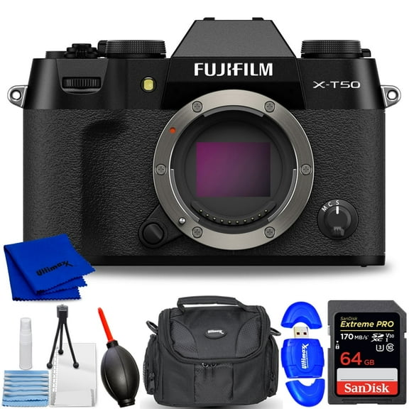 FUJIFILM X-T50 Mirrorless Camera (Silver) 16828222 - 7PC Accessory Bundle