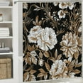 thumbnail image 5 of BCIIG Black White Peony Shower Curtain Vintage Gold Leaves Flower Rustic Retro Boho Floral Botanical Bathroom Decor Waterproof Fabric with Hooks, 5 of 6