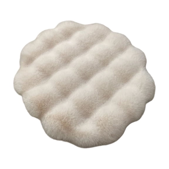 Round Chair Pads, Plush Round Pet Bed Mat 14 Inch Soft Furry Cushion for Small Dogs and Cats, Cozy Warm Pet Nest, Indoor Pet Comfort Pad, Beige