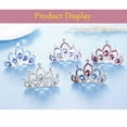 thumbnail image 2 of Princess Crown Comb Mini Crystal Tiara Hair Comb Silver Rhinestone Tiara Birthday Party Favors Decorations and Accessories for Girls (Blue), 2 of 4